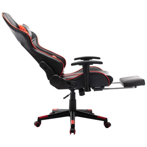 Fauteuil Gamer Avec Repose-pied Noir Et Rouge Cuir Artificiel