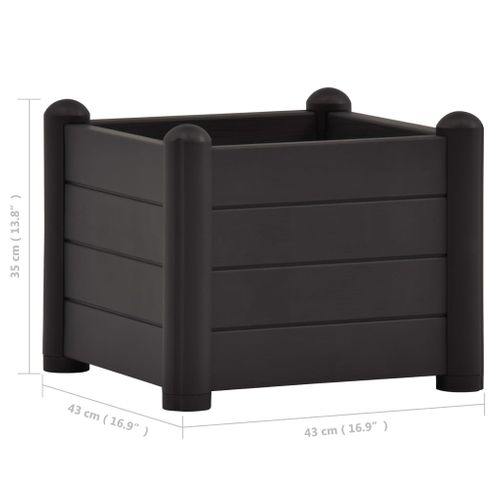 Jardinière De Jardin Pp Anthracite 43x43x35 Cm