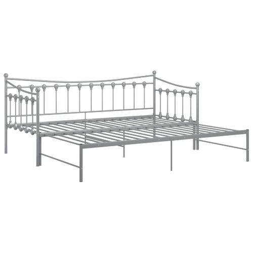 Cadre De Canapé-lit Extensible Sans Matelas Gris Métal 90x200cm