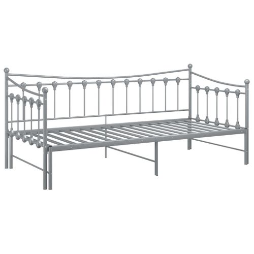 Cadre De Canapé-lit Extensible Sans Matelas Gris Métal 90x200cm