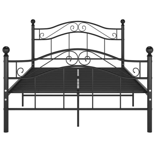 Cadre De Lit Sans Matelas Noir Métal 120x200 Cm