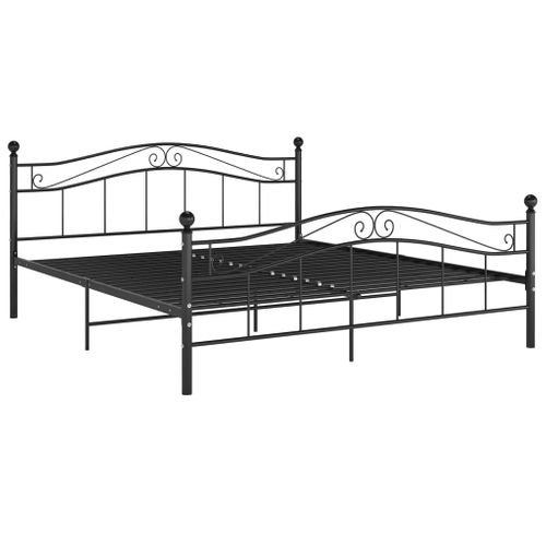 Cadre De Lit Sans Matelas Noir Métal 140x200 Cm