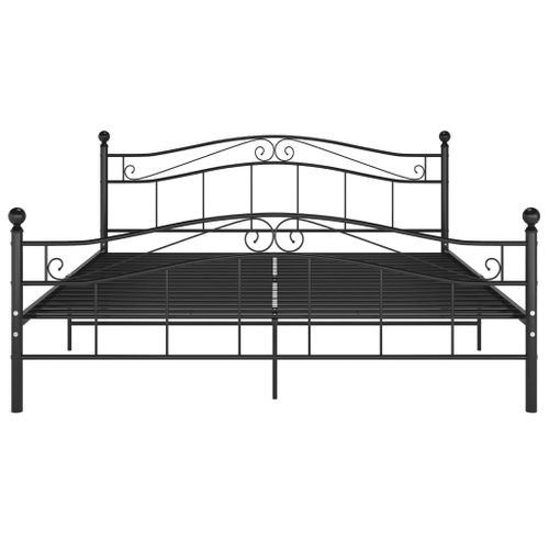 Cadre De Lit Sans Matelas Noir Métal 140x200 Cm