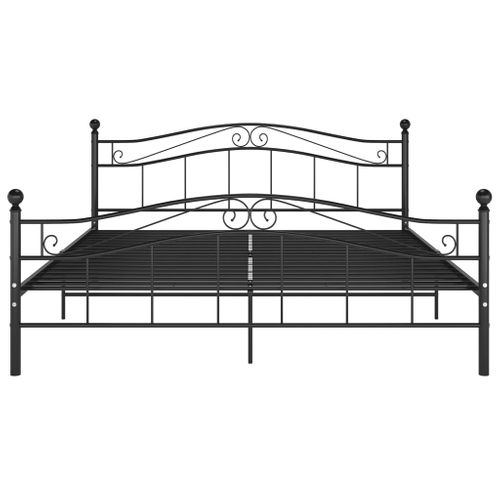 Cadre De Lit Noir Métal 200x200 Cm