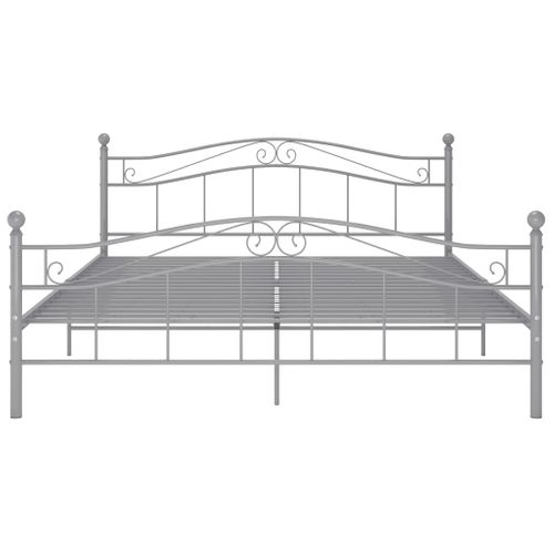 Cadre De Lit Gris Métal 200x200 Cm