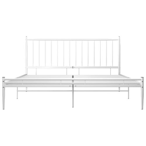 Cadre De Lit Sans Matelas Blanc Métal 200x200 Cm