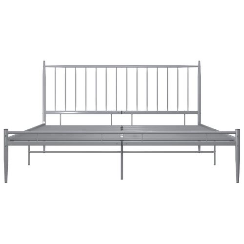Cadre De Lit Sans Matelas Gris Métal 200x200 Cm