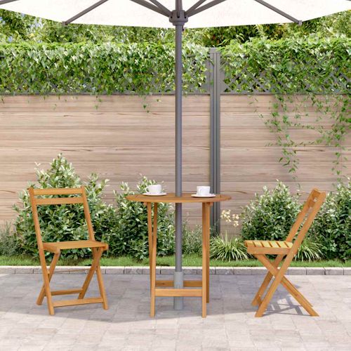 Table De Jardin Pliable 70 Cm Bois D'acacia Solide Meuble De Patio Terrasse Extérieur