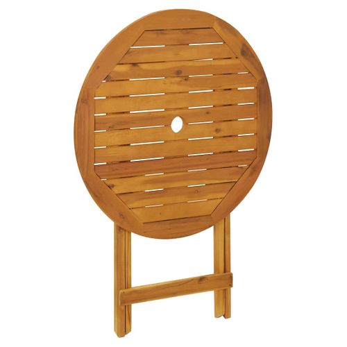 Table De Jardin Pliable 70 Cm Bois D'acacia Solide Meuble De Patio Terrasse Extérieur