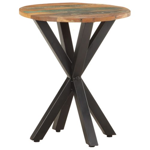 Table D'appoint 48x48x56 Cm Bois De Récupération Massif