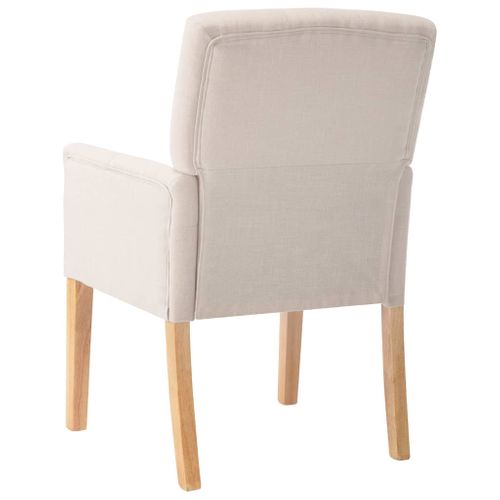 Chaises à Manger Avec Accoudoirs Lot De 2 Beige Tissu