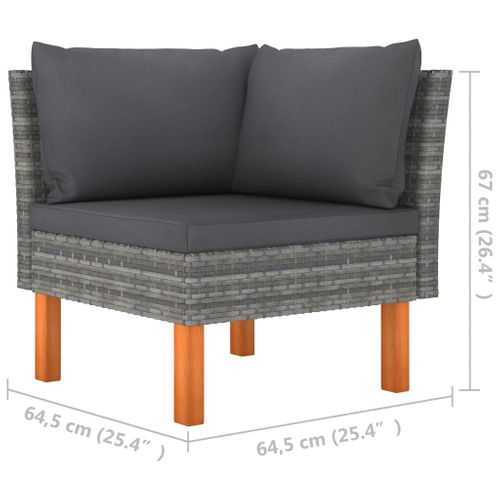 Canapé D'angle Résine Tressée Et Bois D'eucalyptus Massif