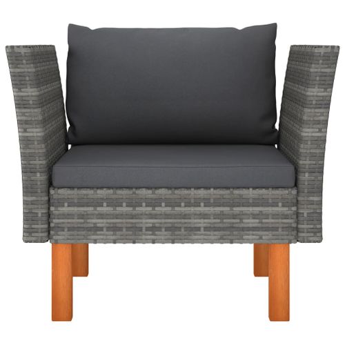 Canapé De Jardin Résine Tressée Et Bois D'eucalyptus Massif