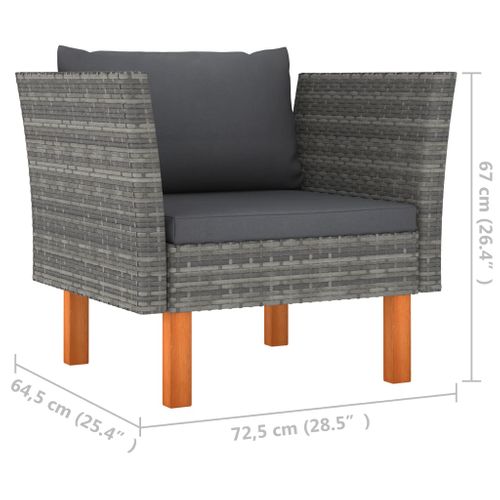 Canapé De Jardin Résine Tressée Et Bois D'eucalyptus Massif