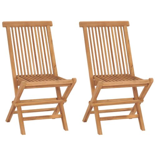 Chaises De Jardin Pliables Lot De 2 Bois De Teck Massif
