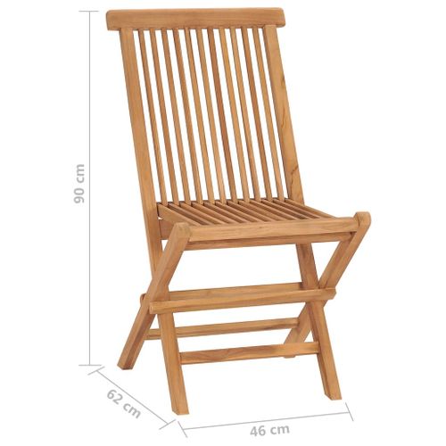 Chaises De Jardin Pliables Lot De 2 Bois De Teck Massif