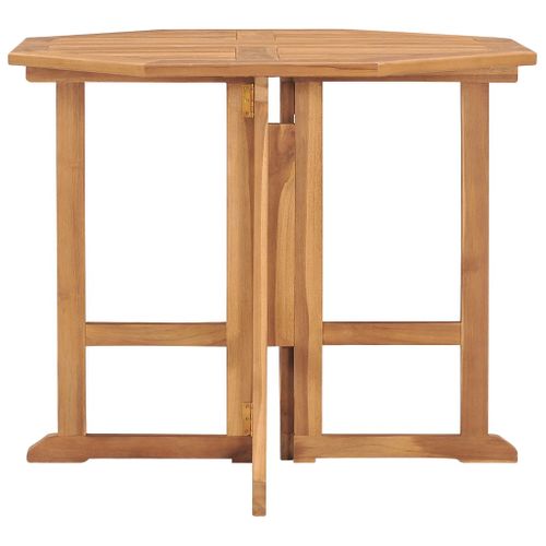 Table à Dîner Pliable De Jardin Ø90x75 Cm Bois De Teck Solide