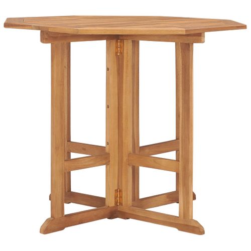 Table à Dîner Pliable De Jardin Ø90x75 Cm Bois De Teck Solide