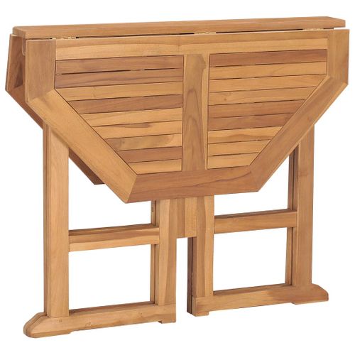 Table à Dîner Pliable De Jardin Ø90x75 Cm Bois De Teck Solide