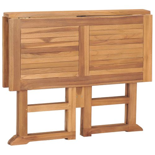 Table à Manger De Jardin Pliable 90x90x75 Cm Bois De Teck Solide Meuble De Terrasse Extérieur