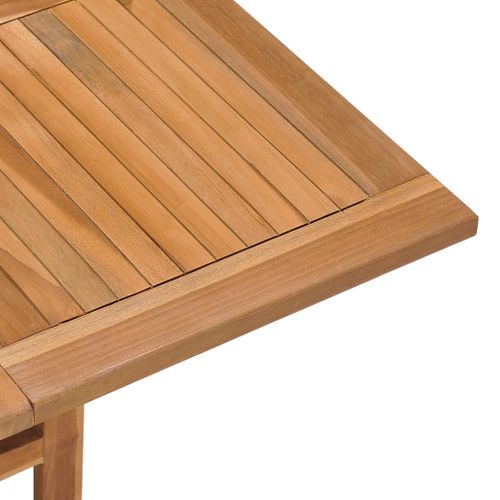 Table à Manger De Jardin Pliable 90x90x75 Cm Bois De Teck Solide Meuble De Terrasse Extérieur