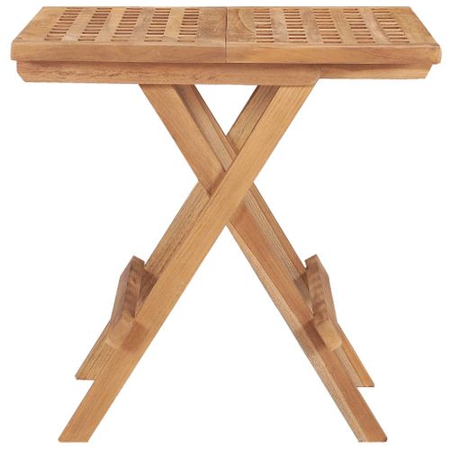 Table De Jardin Pliable 50x50x50 Cm Bois De Teck Solide Meuble De Patio Terrasse Extérieur