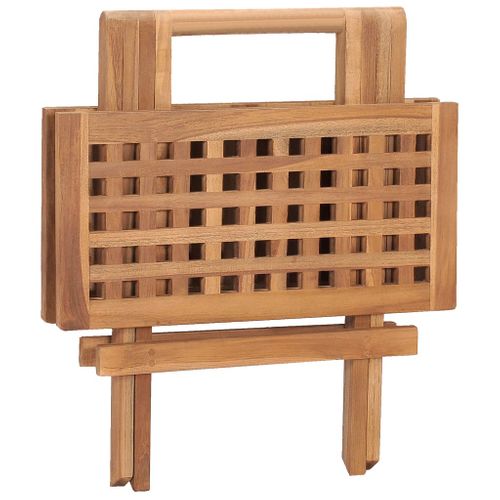 Table De Jardin Pliable 50x50x50 Cm Bois De Teck Solide Meuble De Patio Terrasse Extérieur