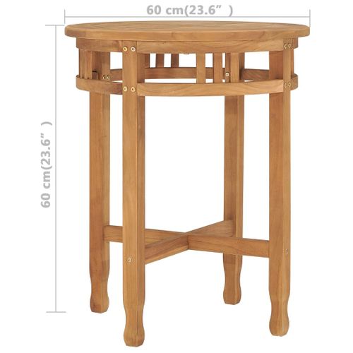 Table De Bistro Ø60x60 Cm Bois De Teck Solide