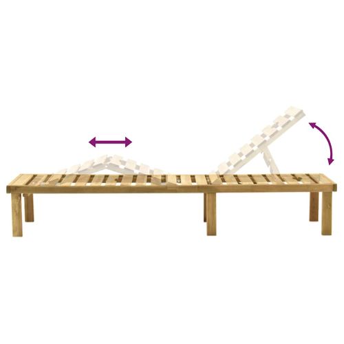 Chaise Longue De Jardin Avec Table Bois De Pin Imprégné