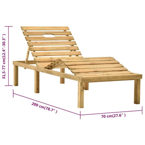 Chaise Longue De Jardin Avec Table Bois De Pin Imprégné