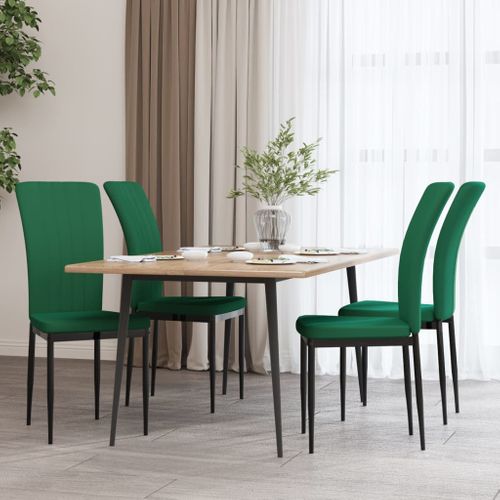 Chaises à Manger Lot De 4 Vert Foncé Velours