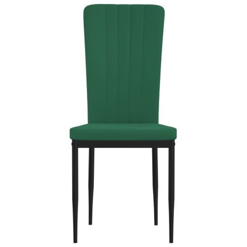 Chaises à Manger Lot De 4 Vert Foncé Velours