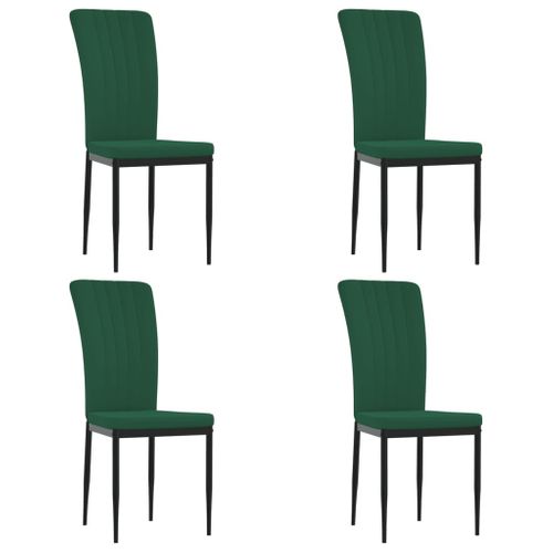 Chaises à Manger Lot De 4 Vert Foncé Velours