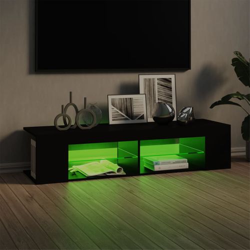 Meuble TV Avec Lumières LED Noir 135x39x30 Cm