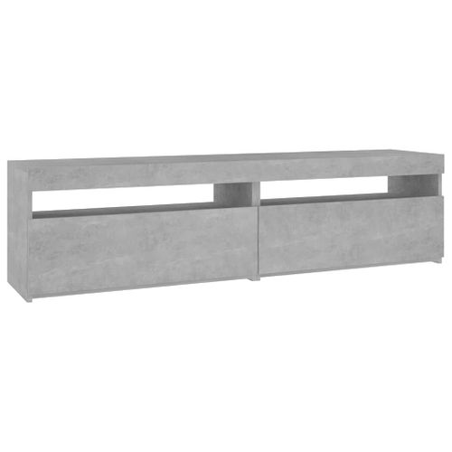 Meubles TV 2 Pièces Avec Lumières LED Gris Béton 75x35x40 Cm