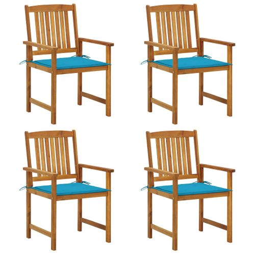 Chaises De Jardin Avec Coussins Lot De 4 Bois D'acacia Massif