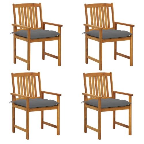 Chaises De Jardin Avec Coussins 4 PCs Bois D'acacia Massif