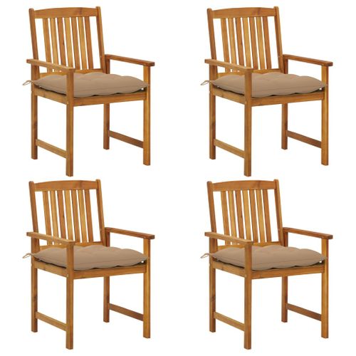 Chaises De Jardin Avec Coussins Lot De 4 Bois D'acacia Massif