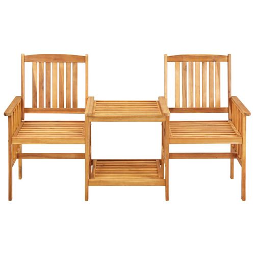 Chaises De Jardin Avec Table à Thé Et Coussins Acacia Solide