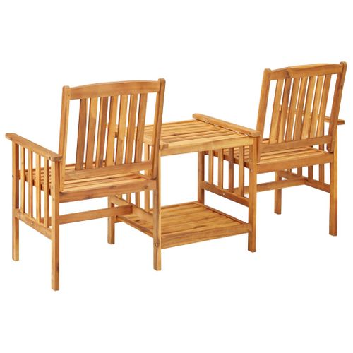 Chaises De Jardin Avec Table à Thé Et Coussins Acacia Solide