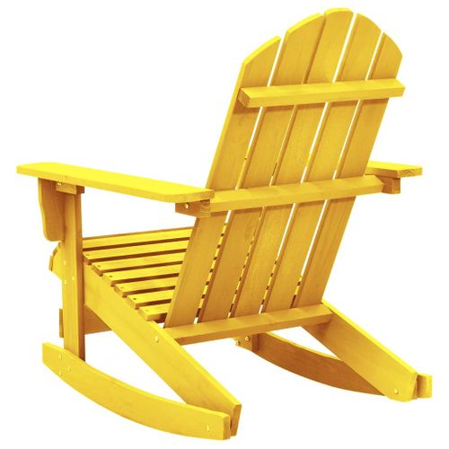 Chaise à Bascule De Jardin Adirondack Bois De Sapin Jaune