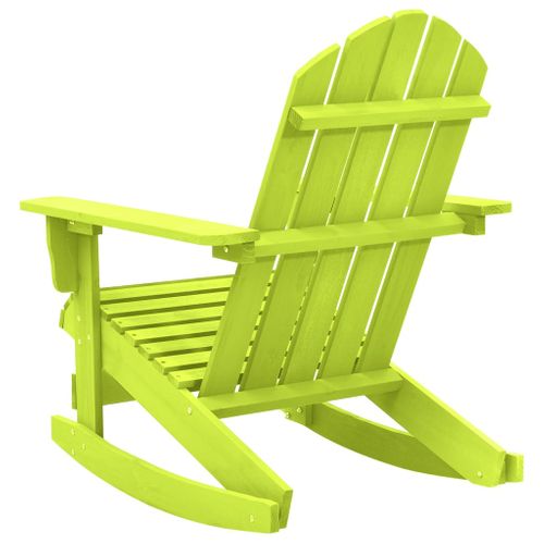 Chaise à Bascule De Jardin Adirondack Bois De Sapin Massif Vert