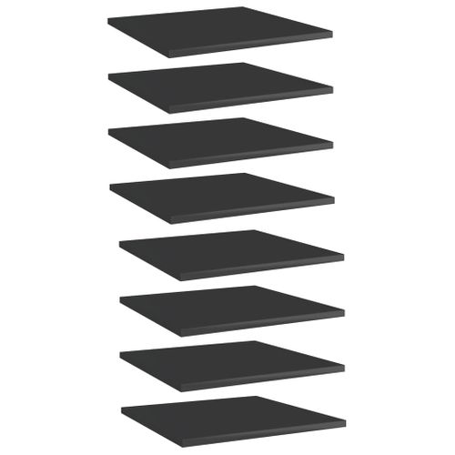 Panneaux Bibliothèque 8pcs Noir Brillant 40x40x1,5cm Aggloméré