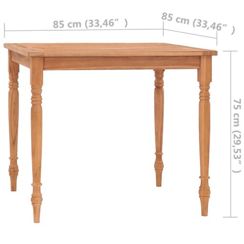 Table Batavia 85x85x75 Cm Bois De Teck Massif