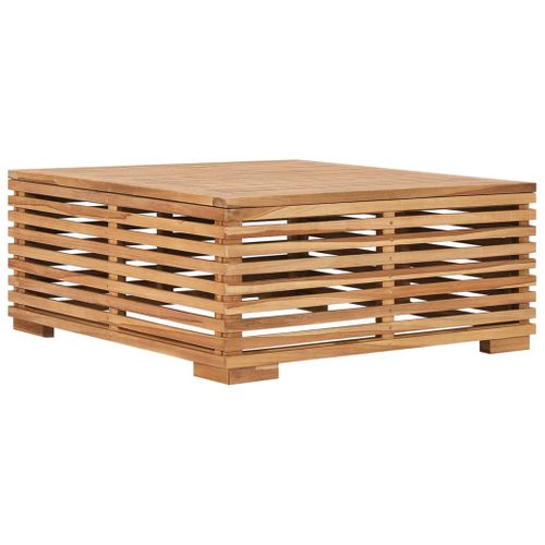 Table Et Repose-pied De Jardin Coussin Gris Foncé Bois De Teck
