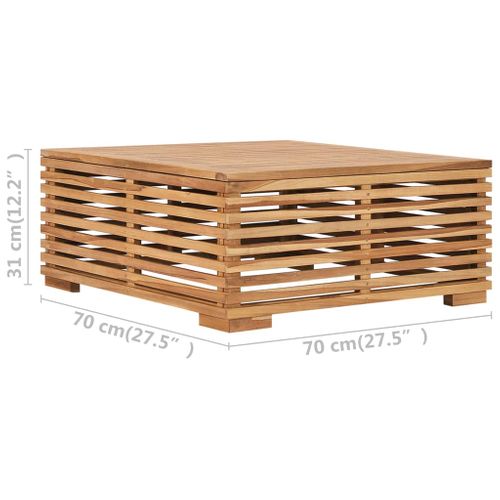Table Et Repose-pied De Jardin Coussin Gris Foncé Bois De Teck