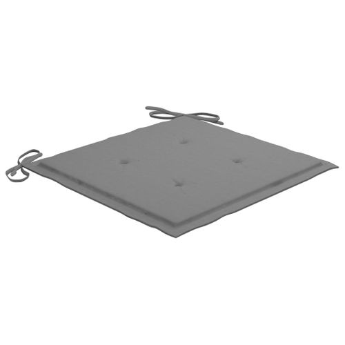 Chaises De Jardin 2 PCs Avec Coussins Gris Bois De Teck Massif