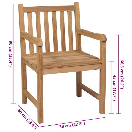 Chaises De Jardin Lot De 2 Et Coussins Beige Bois Teck Massif