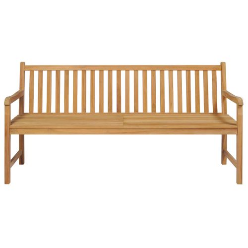 Banc De Jardin Avec Coussin Gris 175 Cm Bois De Teck Massif