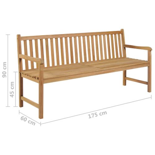 Banc De Jardin Avec Coussin Bleu Royal 175 Cm Teck Massif